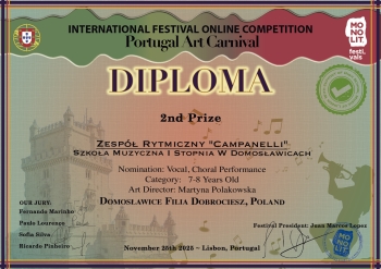 PortugalArtCarnaval-Diploma-2nd-Zespół-Rytmiczny-'Campanelli'