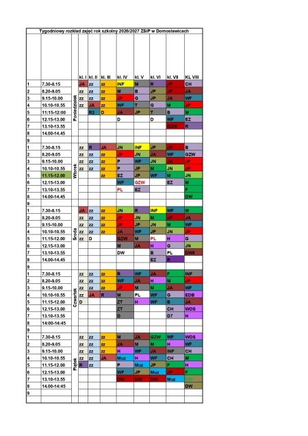 Plan lekcji