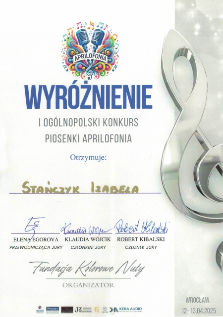 I Ogólnopolski Konkurs Piosenki ApriloFonia