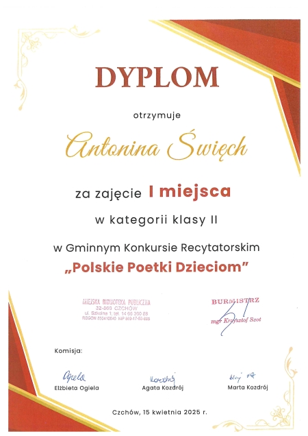 Polskie Poetki Dzieciom - etap gminny