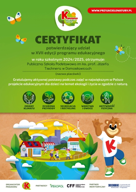 Kubusiowi Przyjaciele Natury w roku szkolnym 2024/2025