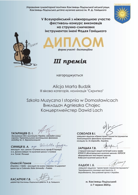 Gratulacje dla Alicji Budzik