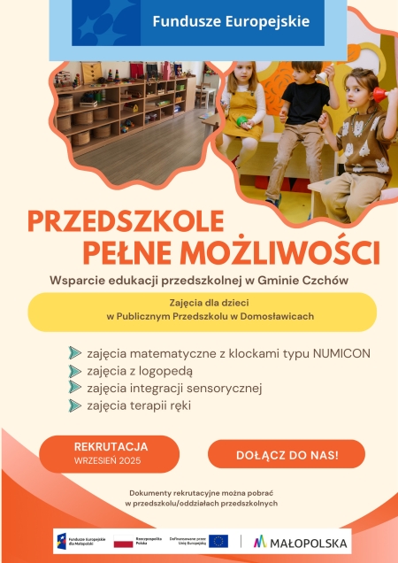 Wsparcie edukacji przedszkolnej w Gminie Czchów