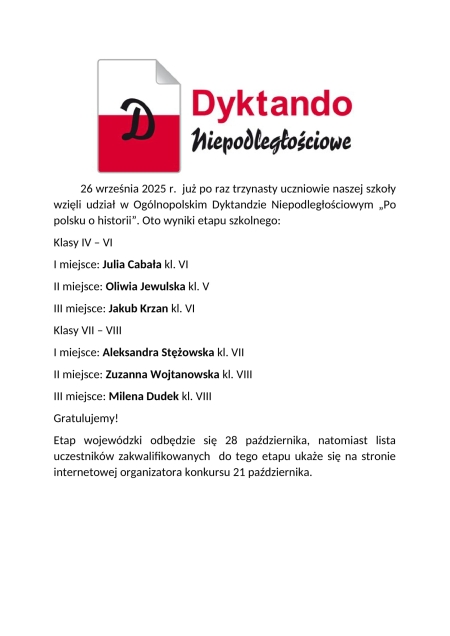 Dyktando Niepodległościowe