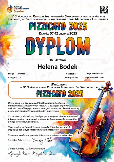 Gratulacje dla Heleny Bodek i pana Adriana Lalika