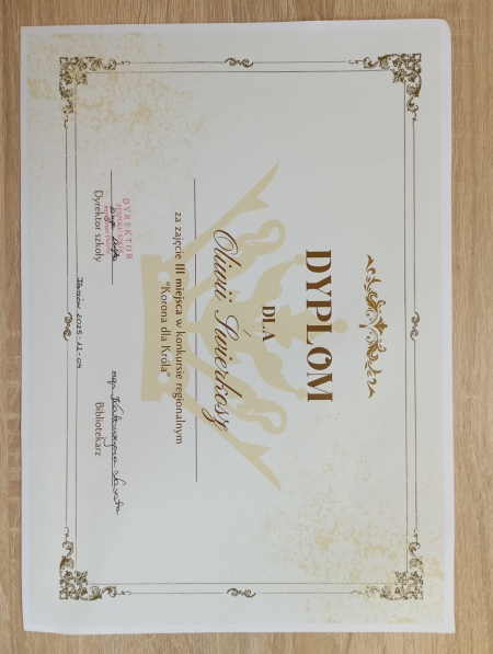 Gratulacje dla Oliwii Świerkosz oraz Pani Anny Kogut