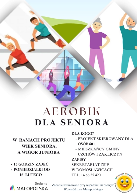 Zajęcia z aerobiku dla seniorów w ramach projektu „Wiek Seniora, Wigor Juniora”