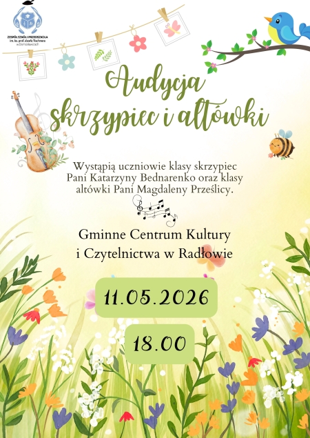 Zapraszamy na audycję klasy skrzypiec i altówki 