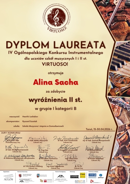 Gratulacje dla Aliny Sachy oraz Jakuba Lipca